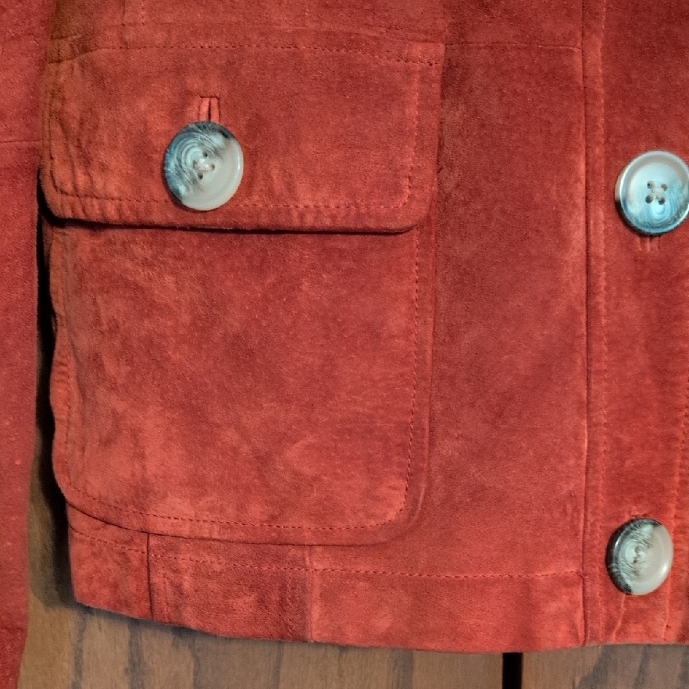 Women's Suede Jacket - Deep Rust - Picture 5 of 9